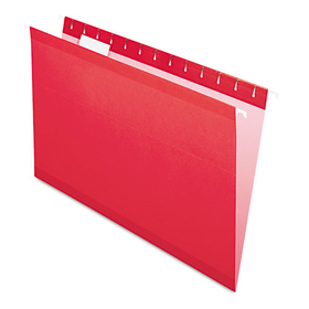 Pendaflex PFX415315RED Reinforced Hanging Folders, 1/5 Tab, Legal, Red, 25/box