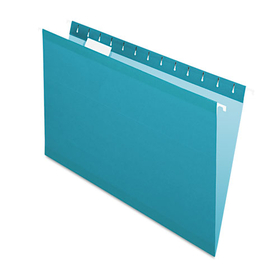 Pendaflex PFX415315TEA Reinforced Hanging Folders, 1/5 Tab, Legal, Teal, 25/box