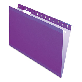 Pendaflex PFX415315VIO Colored Reinforced Hanging Folders, Legal Size, 1/5-Cut Tabs, Violet, 25/Box