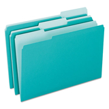 Pendaflex PFX421013AQU Interior File Folders, 1/3 Cut Top Tab, Letter, Aqua, 100/box