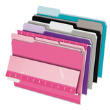 Pendaflex PFX421013ASST2 Interior File Folders, 1/3 Cut Top Tab, Letter, Pastel Assortment, 100/box