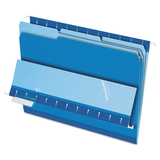Pendaflex PFX421013BLU Interior File Folders, 1/3 Cut Top Tab, Letter, Blue 100/box
