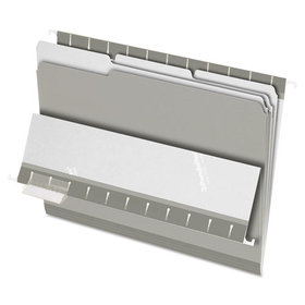 Pendaflex PFX421013GRA Interior File Folders, 1/3-Cut Tabs: Assorted, Letter Size, Gray, 100/Box
