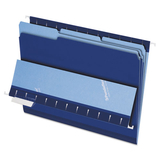 Pendaflex PFX421013NAV Interior File Folders, 1/3 Cut Top Tab, Letter, Navy Blue, 100/box