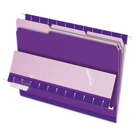Pendaflex PFX421013VIO Interior File Folders, 1/3-Cut Tabs: Assorted, Letter Size, Violet, 100/Box