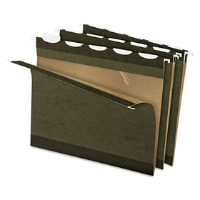 Pendaflex PFX42590 Ready-Tab Reinforced Hanging File Folders, Letter Size, 1/5-Cut Tabs, Standard Green, 25/Box