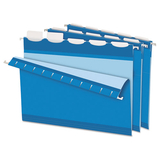 Pendaflex PFX42622 Colored Reinforced Hanging Folders, 1/5 Tab, Letter, Blue, 25/bx