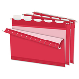 Pendaflex PFX42623 Colored Reinforced Hanging Folders, 1/5 Tab, Letter, Red, 25/box