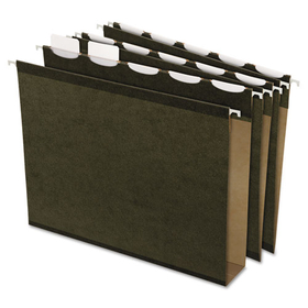 Pendaflex PFX42701 Ready-Tab Extra Capacity Reinforced Colored Hanging Folders, Letter Size, 1/5-Cut Tabs, Standard Green, 20/Box