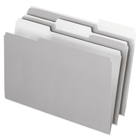 Pendaflex PFX435013GRA Interior File Folders, 1/3-Cut Tabs: Assorted, Legal Size, Gray, 100/Box