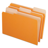 Pendaflex PFX435013ORA Interior File Folders, 1/3 Cut Top Tab, Legal, Orange, 100/box