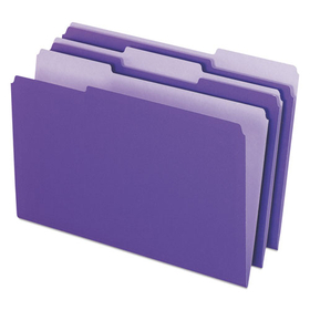 Pendaflex PFX435013VIO Interior File Folders, 1/3-Cut Tabs: Assorted, Legal Size, Violet, 100/Box