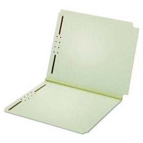 Pendaflex PFX45715 Dual-Tab Pressboard Fastener Folder, 2" Expansion, 2 Fasteners, Letter Size, Light Green Exterior, 25/Box