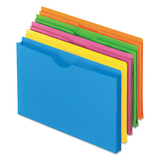 Pendaflex PFX50992 Glow Poly File Jacket, Straight Tab, Letter Size, Assorted Colors, 5/Pack