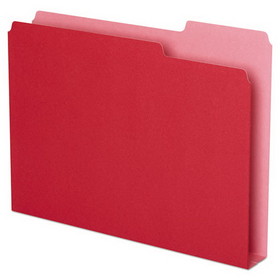 Pendaflex PFX54454 Double Stuff File Folders, 1/3-Cut Tabs: Assorted, Letter Size, 1.5" Expansion, Red, 50/Pack