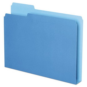 Pendaflex PFX54455 Double Stuff File Folders, 1/3-Cut Tabs: Assorted, Letter Size, 1.5" Expansion, Blue, 50/Pack