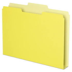 Pendaflex PFX54456 Double Stuff File Folders, 1/3-Cut Tabs: Assorted, Letter Size, 1.5" Expansion, Yellow, 50/Pack
