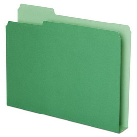 Pendaflex PFX54457 Double Stuff File Folders, 1/3-Cut Tabs: Assorted, Letter Size, 1.5" Expansion, Green, 50/Pack