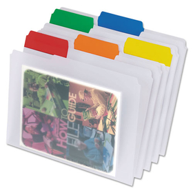 Pendaflex PFX55702 Poly File Folders, 1/3-Cut Tabs: Assorted, Letter Size, Clear, 25/Box