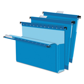 Pendaflex PFX59202 SureHook Reinforced Extra-Capacity Hanging Box File, 1 Section, 2" Capacity, Letter Size, 1/5-Cut Tabs, Blue, 25/Box