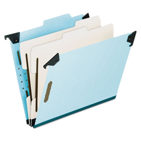 Pendaflex PFX59252 Pressboard Hanging Classi-Folder, 2 Divider/6-Sections, Letter, 2/5 Tab, Blue