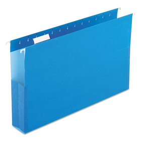 Pendaflex PFX59302 SureHook Reinforced Extra-Capacity Hanging Box File, 1 Section, 2" Capacity, Legal Size, 1/5-Cut Tabs, Blue, 25/Box