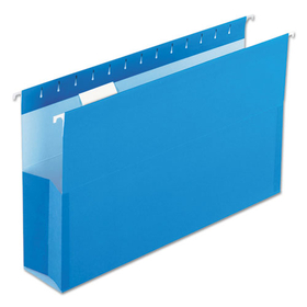 Pendaflex PFX59303 SureHook Reinforced Extra-Capacity Hanging Box File, 1 Section, 3" Capacity, Legal Size, 1/5-Cut Tabs, Blue, 25/Box