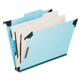 Pendaflex PFX59352 Pressboard Hanging Classi-Folder, 2 Divider/6-Sections, Legal, 2/5 Tab, Blue