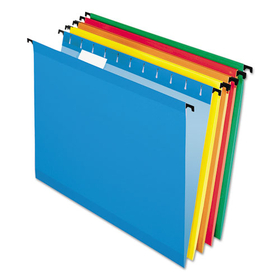 Pendaflex PFX615215ASST SureHook Hanging Folders, Letter Size, 1/5-Cut Tabs, Assorted Colors, 20/Box