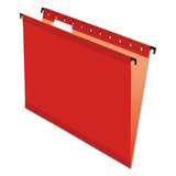 Pendaflex PFX615215RED Poly Laminate Hanging Folders, Letter, 1/5 Tab, Red, 20/box