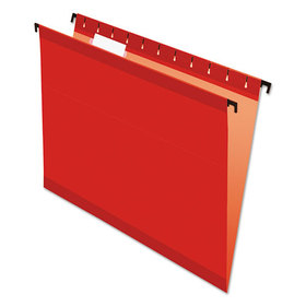 Pendaflex PFX615215RED SureHook Hanging Folders, Letter Size, 1/5-Cut Tabs, Red, 20/Box