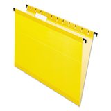 Pendaflex PFX615215YEL Poly Laminate Hanging Folders, Letter, 1/5 Tab, Yellow, 20/box