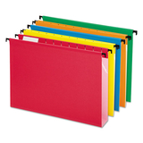 Pendaflex PFX6152X2ASST Poly Laminate Hanging Folders, 1/5 Tab, 2
