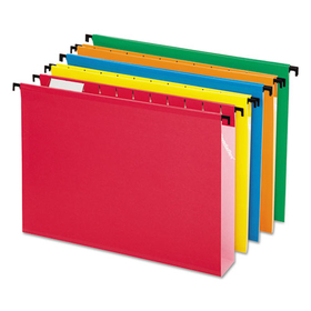 Pendaflex PFX6152X2ASST Extra-Capacity SureHook Hanging Folders, 2" Capacity, Letter Size, 1/5-Cut Tabs, Assorted Colors, 20/Box