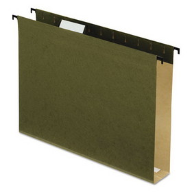 Pendaflex PFX6152X2 Extra-Capacity SureHook Hanging Folders, 2" Capacity, Letter Size, 1/5-Cut Tabs, Standard Green, 20/Box