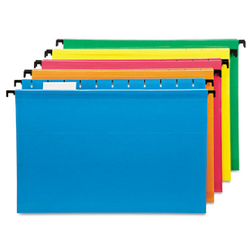 Pendaflex PFX615315ASST SureHook Hanging Folders, Legal Size, 1/5-Cut Tabs, Assorted Colors, 20/Box