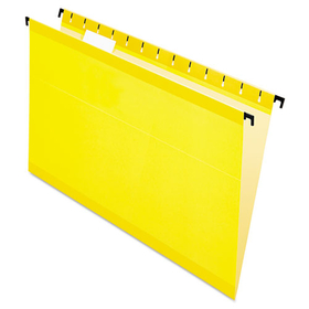 Pendaflex PFX615315YEL Poly Laminate Hanging Folders, Legal, 1/5 Tab, Yellow, 20/box
