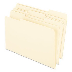 Pendaflex PFX76520 Earthwise 100% Recycled Paper File Folder, 1/3 Cut, Legal, Manila, 100/box
