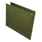 Pendaflex PFX81600 Essentials Colored Hanging Folders, Untabbed, Letter, Standard Green, 25/box