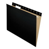Pendaflex PFX81605 Essentials Colored Hanging Folders, 1/5 Tab, Letter, Black, 25/box