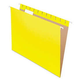 Pendaflex PFX81606 Colored Hanging Folders, Letter Size, 1/5-Cut Tabs, Yellow, 25/Box