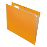 Pendaflex PFX81607 Essentials Colored Hanging Folders, 1/5 Tab, Letter, Orange, 25/box