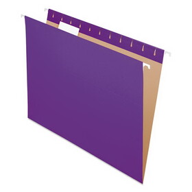 Pendaflex PFX81611 Essentials Colored Hanging Folders, 1/5 Tab, Letter, Violet, 25/box