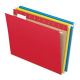 Pendaflex PFX81612 Essentials Colored Hanging Folders, 1/5 Tab, Letter, Assorted Colors, 25/box