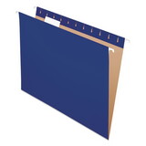 Pendaflex PFX81615 Essentials Colored Hanging Folders, 1/5 Tab, Letter, Navy, 25/box