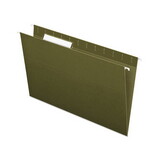 Pendaflex PFX81621 Essentials Colored Hanging Folders, 1/3 Tab, Legal, Standard Green, 25/box