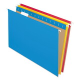 Pendaflex PFX81632 Essentials Colored Hanging Folders, 1/5 Tab, Legal, Assorted Colors, 25/box