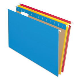 Pendaflex PFX81632 Colored Hanging Folders, Legal Size, 1/5-Cut Tabs, Assorted Colors, 25/Box