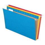 Pendaflex PFX81663 Colored Hanging Folders, Letter Size, 1/5-Cut Tabs, Five-Color Assortment, 25/Box