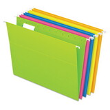 Pendaflex PFX81672 Glow Hanging File Folders, 1/5 Tab, Letter, Glow Assorted, 25/box